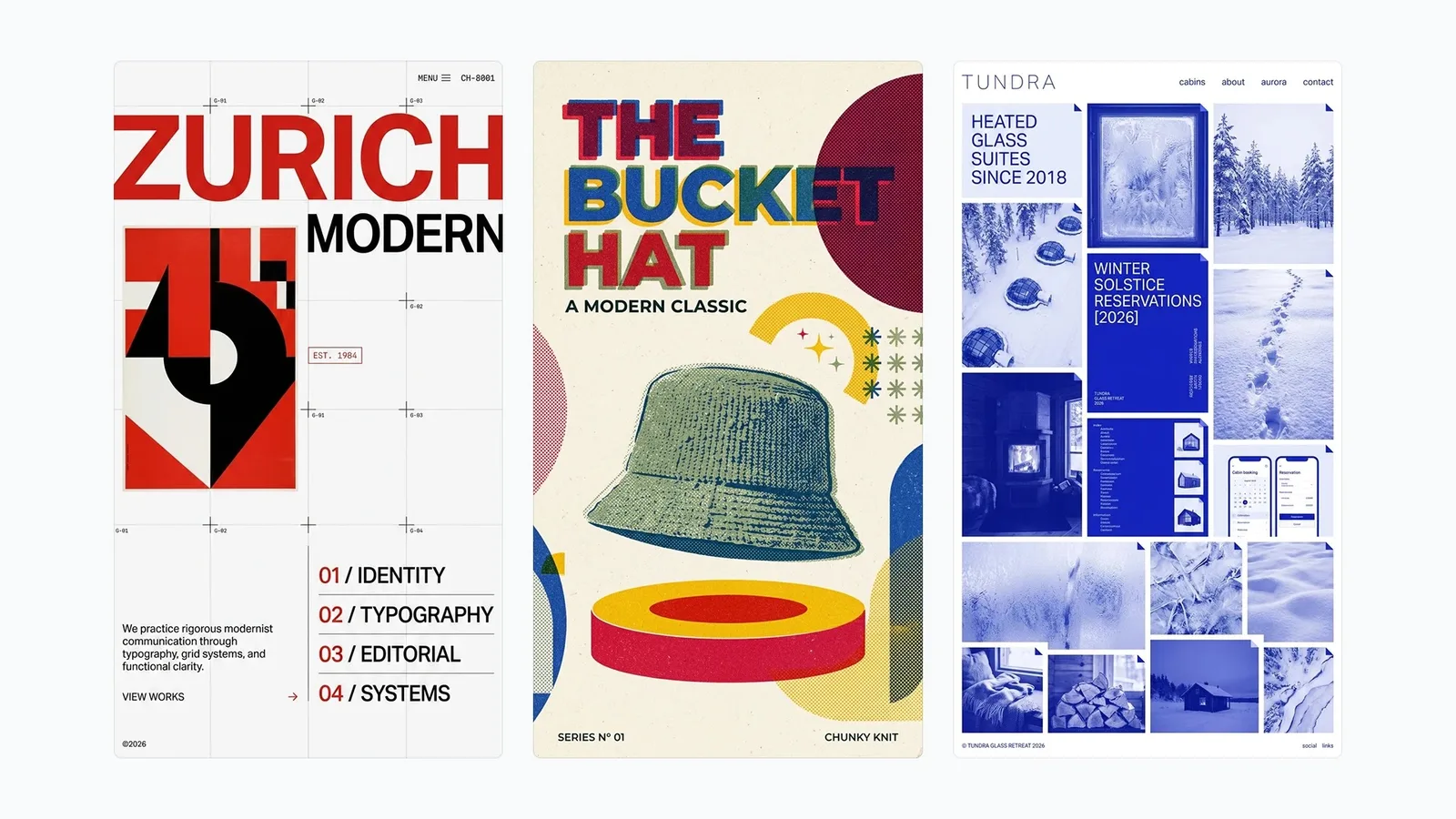 Official Nano Banana 2.1 example of Swiss-style editorial layouts with bold typography and strict grids